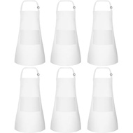 BOUBONI 6 Pack Kids Apron bulk with 2 Pockets Adjustable Chef Art Apron Kids Painting Aprons for Coo