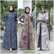 Gamis Batik Modern Kombinasi Motif Big Size