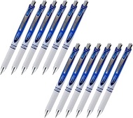 Pentel EnerGel Deluxe RTX Pearl Retractable Rollerball Gel Pen, 0.5mm, Fine Point, Blue Bundle of 12 (BLN75PWC)