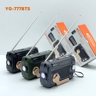 YG-777BTS Emergency Radio Solar Hand Crank Bluetooth Speaker Power Bank FM/AM/SW 3-Band TWS LED Flas