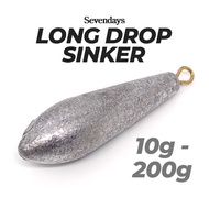 [5 PCS] Long Drop Lead Sinker (10g - 200g) Batu Ladung Timah Pancing Fishing Sea Bottom Weight Panta