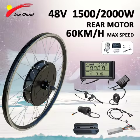 1500/2000W Electric Bike Conversion Kit with Brushless Gearless Motor 26"27.5"700C Wheel Size Kit Bi