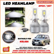 For Perodua Kelisa C6 Car Headlight Head Lamp LED White Light Bulb 6500k Lampu Besar Kereta Plug & P