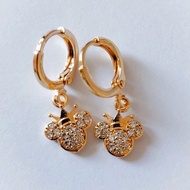 Xuping Mini Gold Crown Children's Earrings Kids Earring Anting Budak Perempuan Earing For Kids Girl