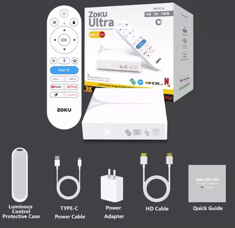 C9 Android 14 Smart TV Box Amlogic S905X5M Quad-core Cortex-A55 4GB 32GB 4K HD WIFI 6 BT 5.4 RJ45 US