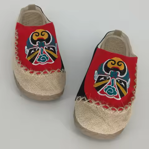 Unisex China national Embroidered acial Slippers makeup Beijing Opera Pattern Shoes Spring autumn Ho
