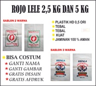 plastik beras cap rojo lele 2,5 kg &amp; 5kg