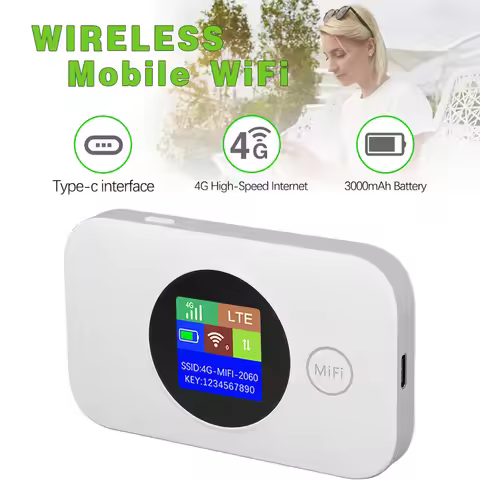 4G Mobile WIFI Hotspot Router with Micro SIM Card Slot 8-10 Users 3000mAh Battery for Home Office Tr