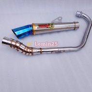 Hi moun big elbow Muffler pipe canister tube Daeng Sai4 Stainless Raider Carb DL 150 wave xrm 110 125 mio i125 Soulty click 150 tmx 125 155