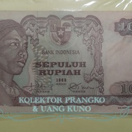 Uang kertas kuno 10 Rupiah gambar jendral Sudirman thun 1968