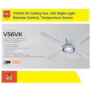 KDK V56VK 56" Remote Control Ceiling Fan with Temperature Sensor and LED Ring Illumination Lamp