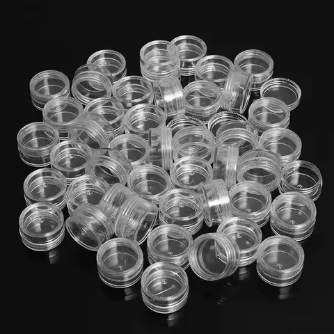 50PCS 2g 3g 5g 10g 15g 20g Portable Plastic Empty Clear Cream Jar Mini Cosmetic Bottles Transparent 