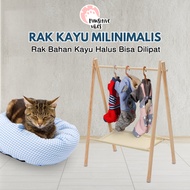 Rak Baju Celana Sepatu Anjing Kucing - Rak Bahan Kayu Halus Bisa Dilipat - Cat Dog Pet Clothes Rak - Rak Pakaian Hewan - Tempat Gantung Baju Anabul