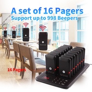 Wireless Restaurant Cafe Vibrate Calling Buzzer Vibratioin System 16 in 1 Pager