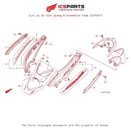 Plastic Set of Side Cover - Center - Tail Cover (F-10-A) HONDA Air Blade 110 (2007-2012) Parts Catal