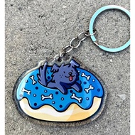 Donut Dog Keychain | Cute Acrylic Keychain | Cute donut keychain | Wrinkle donut keychain | Kawaii d