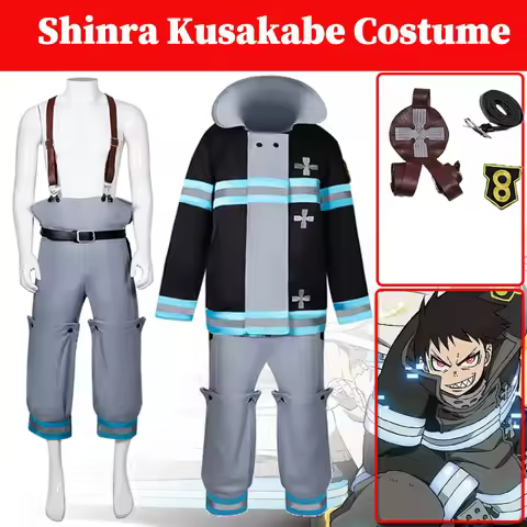Shinra Kusakabe Cosplay Anime Fire Of Force Costume Men Fire Brigade Uniform Disguise Jackets Pants 