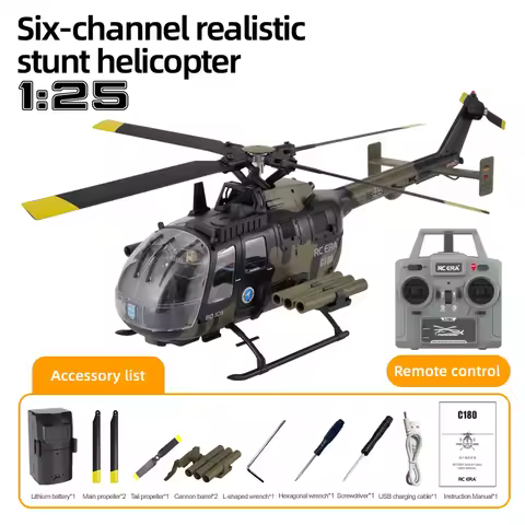 RC ERA C180 Remote Control Helicopter BO105 Simulation Model Brushless Motor Intelligent Reverse Fli