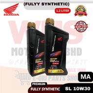 HONDA ENGINE OIL FULLY SYNTHETIC 1.2 LITER 10W-30