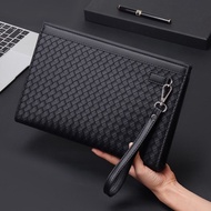 [Yagoer Men's Clothing Store] New Style Woven Pattern Trendy Men's Bag Clutch Men's Business Bag Cow