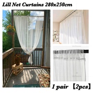 𝟮𝗣𝗖𝗦 White Sheer Net Curtain Siap Jahit Curtain Sliding Door Curtain Bilik Ikea Lill Curtains Langsir Murah