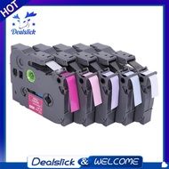 【Dealslick】Compatible Label Tape Replacement for P-Touch 12Mm 1/2 Inch Laminated (Berry Pink/Pink/Purple/Blue/White) for Brother Label Marker