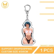 Anime keychain Femboy Xingqiu Genshin Impact transparent mica with sharp 2-sided printing decor book