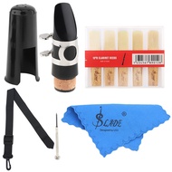10pcs  Clarinet Practice & Cleaning Kit with Mouthpiece, Reeds, Strap, Cleaning Cloth, Screwdriver, 
