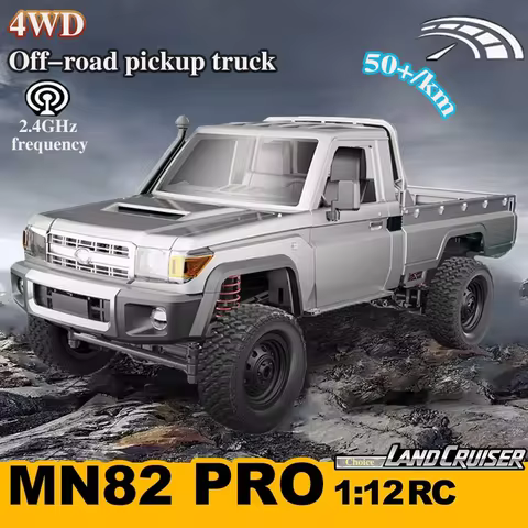 New 1:12 Full Scale RC CAR MN82 Upgraded MN82 PRO Controllable Headlights 2.4G 4WD Off-Road Car Pick