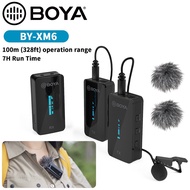 BOYA BY-XM6 / BY-XM6-S1 / BY-XM6-S2 2.4GHz Dual Channel Compact Wireless Microphone Vlog Mic OLED for DSLR / Smartphone