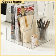 File Box Desktop Organizer, Transparent Dormitory Desktop Stationery Bookshelf Organizer