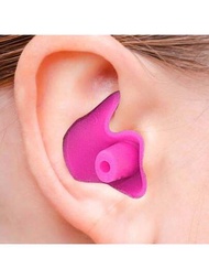 1對防水矽膠柔軟耳塞，便攜耐用的耳塞，游泳配件