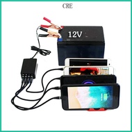 CRE Power Adapter with  Clip 12V Vehicle USB Charger for Cellphone 4 Ports Automatically Identify Sh