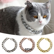GESH Chain Dog Collar, Adjustable Cat Dog Gold Necklace Pet Necklace, Portable Chain Collar Gold Col