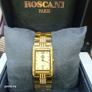 Roscani Women Square Gold Plated Stainless-Steel Authentic Watch BL B81551