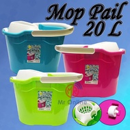 Elianware E-218 Mop Pail With Roller/Mopping Pail With Wheels& Cover Set/Plastic Mop Bucket 20L/Mop 