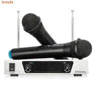 WM-09V Vhf Sistem Mikrofon Tanpa Wayar Dual Handheld 2 X Mic Tanpa Wayar Penerima Perak Hitam-311279