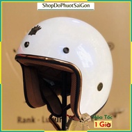 Mũ bảo hiểm 3/4 M20C màu trắng bóng
