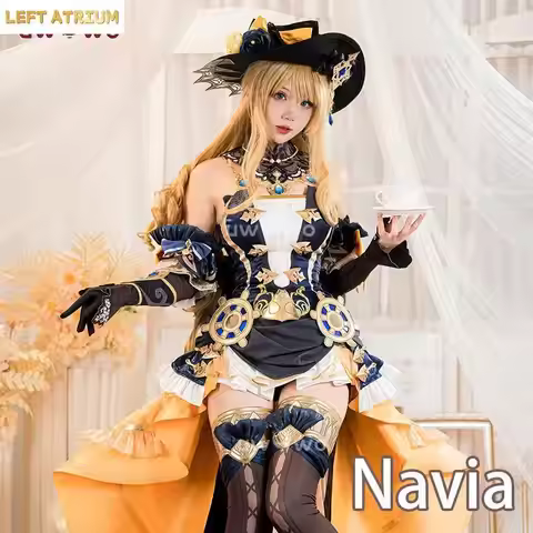 IN STOCK UWOWO Navia Cosplay Genshin Impact Navia Cosplay Costume Fontaine Rococo Style Dress Cospla