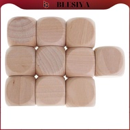 [Blesiya] 10PCS Naural  Blank Dice D6 30mm Game Dice for Kids DIY Decorating Games Wood