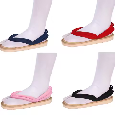 New Cosplay Shoes Kamado Tanjirou Clogs Sandals Kamado Nezuko Geta Kochou Shinobu Flip Flops Anime