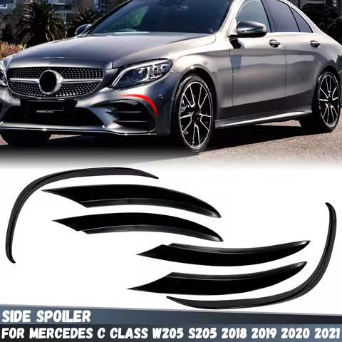 For Mercedes C Class W205 S205 A205 C205 C200 C220d C300 2018-2021 Car Front Bumper Lip Splitter Fog