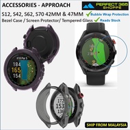 Accessories for Garmin Approach S12 S42 S62 S70 42mm 47mm Screen Protector Bezel Protection Case Tem