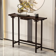 New Chinese Style Console Lobby a Long Narrow Table Altar Pieces Hallway Table against the Wall Side View Narrow Modern