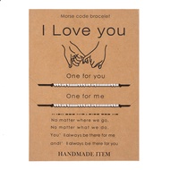 Morse Code Bracelet for Women - Best Friend Matching Bracelets for 2 Couples - My Person Bestie Sist