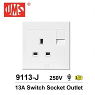 UMS 9113 13A Switch Socket 1Gang Suis Lampu Suis DingDing Soket Plug