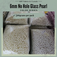 Harga Borong No Hole Glass Round Pearl Beads 6mm, for Jewelry Making DIY Clothes Fabrics Baju Tudung