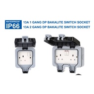 Weatherproof Cover Single outdoor socket /Double outdoor socket waterproof Cover IP66 with 13a switc