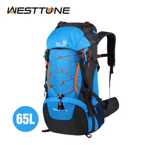 WESTTUNE Waterproof Climbing Backpack 65L Outdoor Sports Bag Big Capacity Travel Backpack Camping Hi
