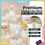 MINIIS PARTY Folding Cake Stand Round Paper Cylinder Stand Paper Cake Stand Meja Kek Dessert Table P